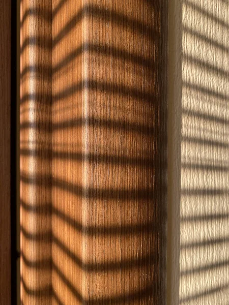 Stripes shadow on wall in sunny day — Stock Photo, Image