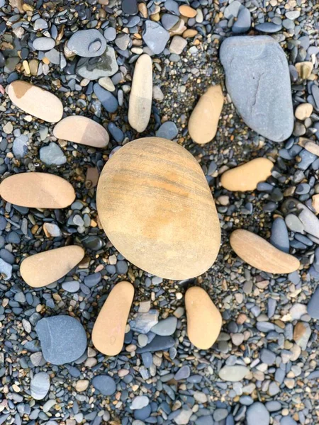 Sun Laid Out Stones Beach — Stock Photo, Image