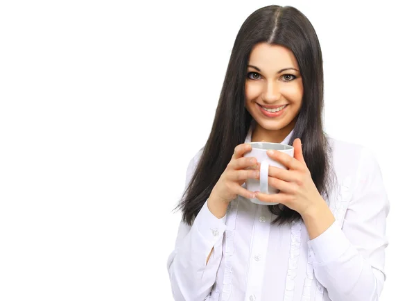 Портрет успішний бізнес жінка з чашкою кави — стокове фото