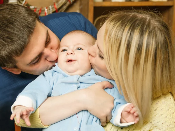 Portrait of happy family in Christmas — Stock Photo, Image