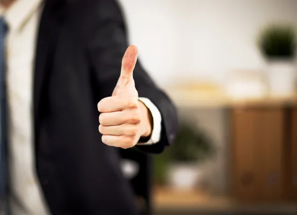 Business man shows thumb up — Stock Photo, Image