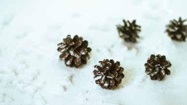 Beyaz arkaplanda izole edilmiş dokuz farklı koni kümesi