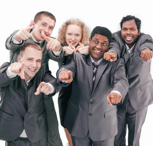 Successful international business team showing hands forward — Stock Photo, Image