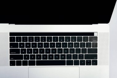 Üst Manzara. Klavye modern bir dizüstü bilgisayar. .