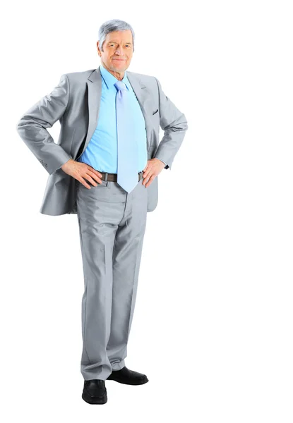 Nice businessman at the age of. Isolated on a white background. — Stock Photo, Image