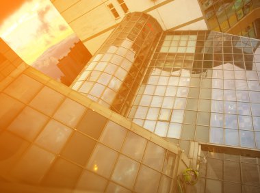 Ofis binasındaki cam duvar.