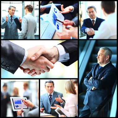 kolaj fotoğraf genç insanların birlikte işinde çalışan