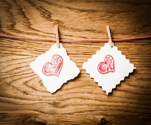 Red heart message card and red heart ..Image of Valentines day. — Stock Photo, Image