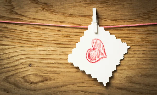 Red heart message card and red heart ..Image of Valentines day. — Stock Photo, Image