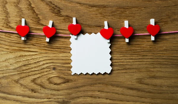 Cartão de mensagem de coração vermelho e coração vermelho.. Imagem do dia dos namorados . — Fotografia de Stock