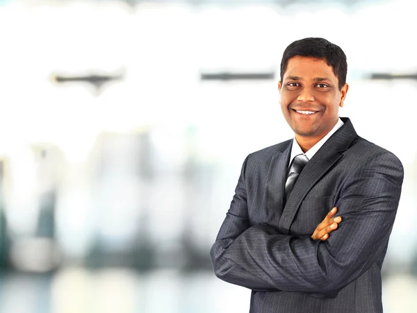 Peaceful african american businessman in office — Stock Photo, Image