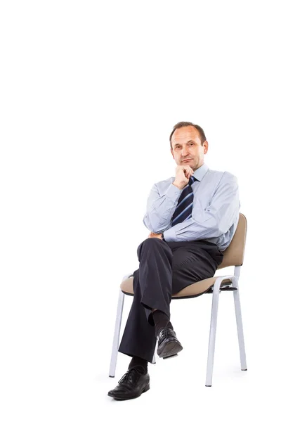 Confident businessman isolated on white background. — Stock Photo, Image