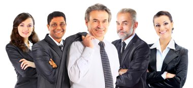 Ofisteki başarılı iş adamları grubu