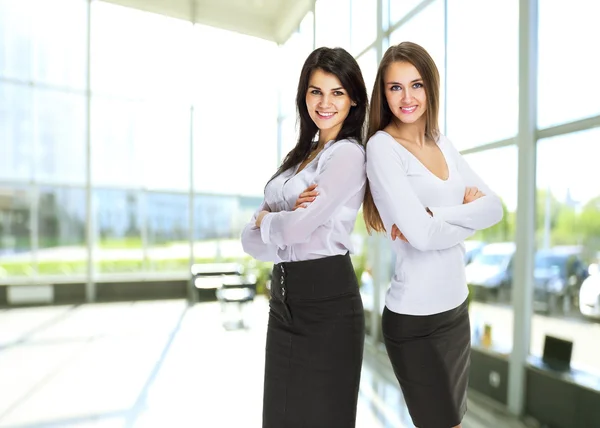 Two young, attractive successful business woman — Stock Photo, Image