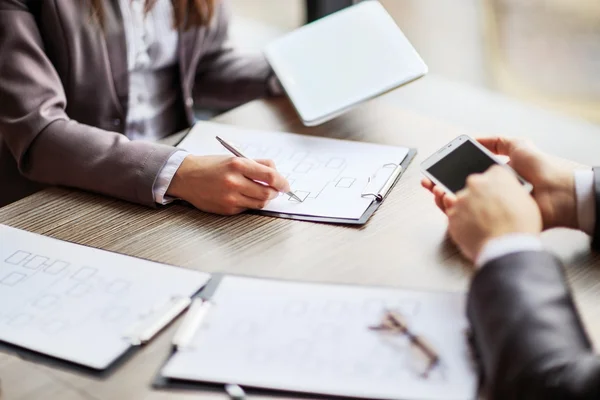 Flowchart with empty boxes shows business structure — Stock Photo, Image