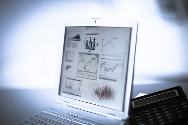 Businessman analyzing investment charts with laptop. Accounting — Stock Photo, Image