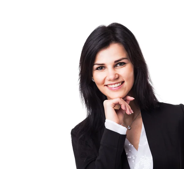 Joven, atractiva, mujer de negocios exitosa, con confianza lookin — Foto de Stock