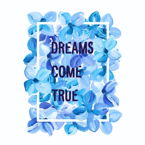 Dreams Come True - póster de motivación . — Vector de stock