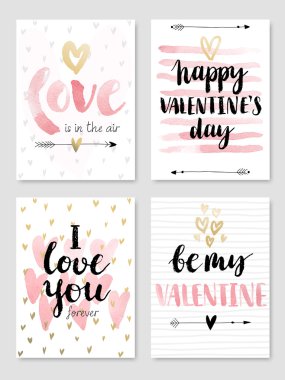 Sevgililer günü kaligrafi Set.