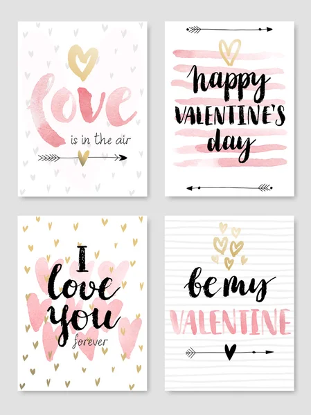 Valentine`s Day Calligraphic Set. — Stock Vector