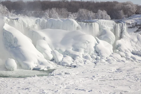 Den amerikanska fallen Niagarafallen under vintern frozen Stockbild