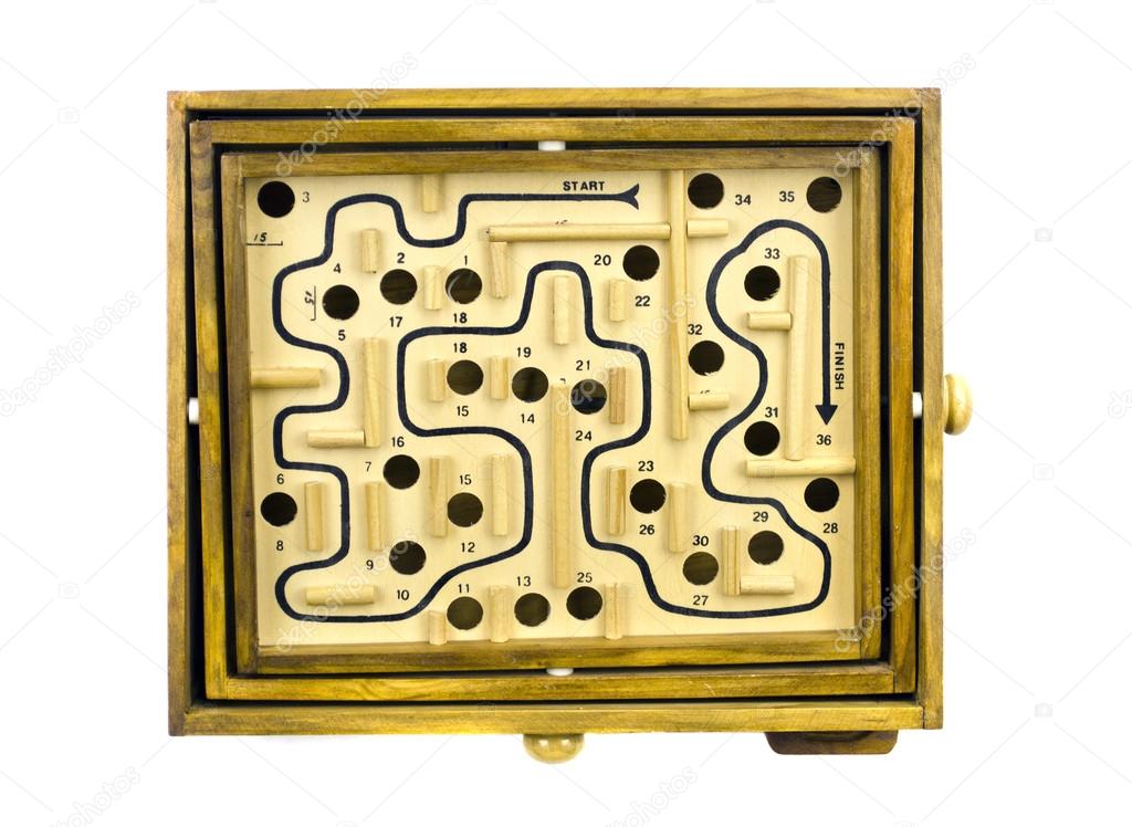 Table game labyrinth isolated