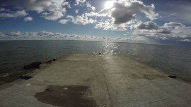 Curonian Lagoon, 4 k çimento iskelesinden görüntülemek