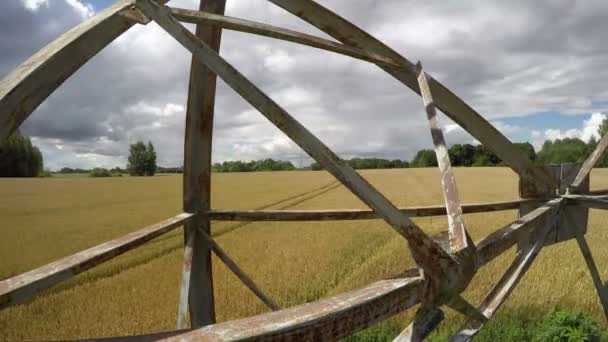 Estructura de pilón eléctrico, lapso de tiempo 4K — Vídeos de Stock