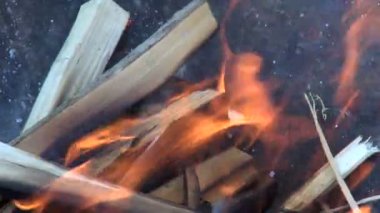 Şenlik ateşi çim üzerinde