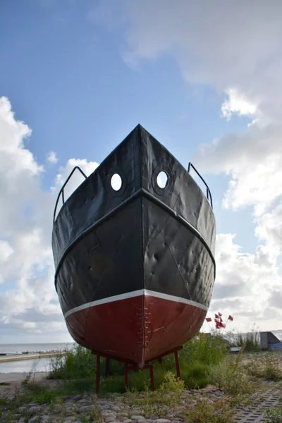 Velho Barco Pesca Histórico Costa Mar Báltico — Fotografia de Stock