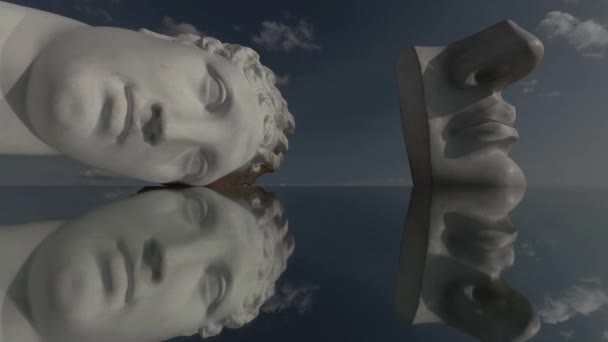 Κεφαλές Γυψοσανίδας Καθρέπτη Και Σύννεφα Κίνησης Χρονική Υστέρηση — Αρχείο Βίντεο