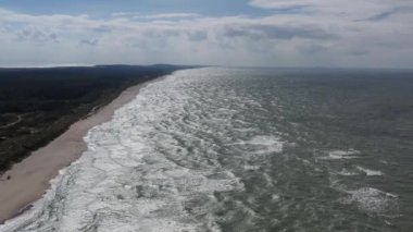 Curonian 'da Nida yakınlarında Baltık Denizi ulusal park, Litvanya, hava manzarası