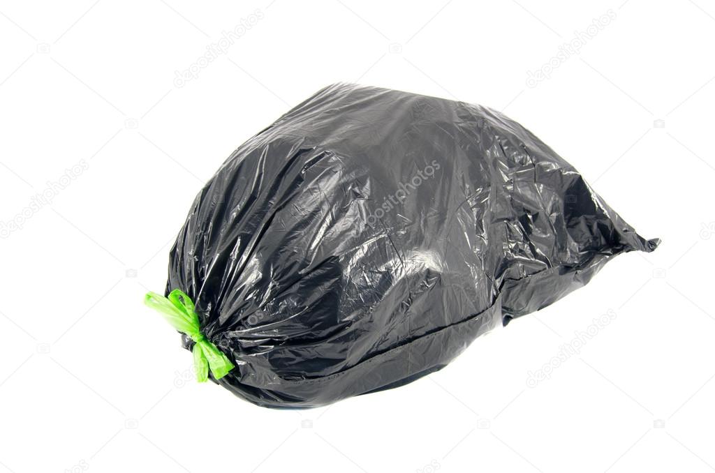 garbage bag on white background with clipping path