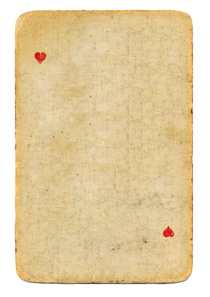 Vintage tarjeta de juego as de corazones utiliza fondo de papel aislado —  Fotos de Stock