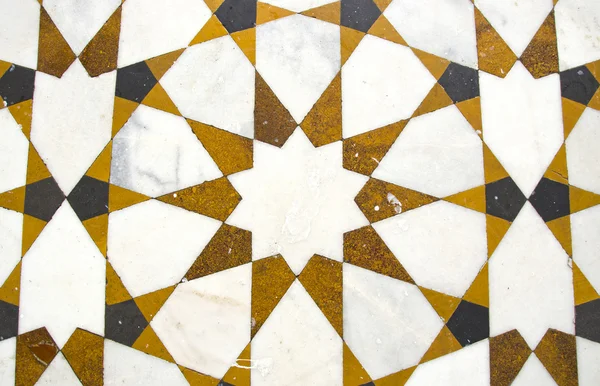 Decorativo pavimento di marmo sfondo nel tempio asiatico, India — Foto Stock