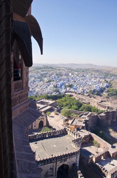 Vista de la ciudad azul de Jodhpur desde el Fuerte Mehrangarh, Rajastán, India —  Fotos de Stock