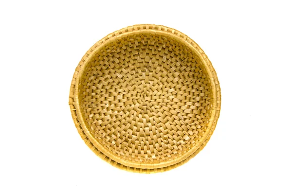 Circle wicker empty basket isolated — Stock Photo, Image