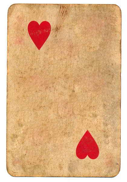 Cartão de jogo antigo de corações fundo de papel isolado em branco Imagem De Stock