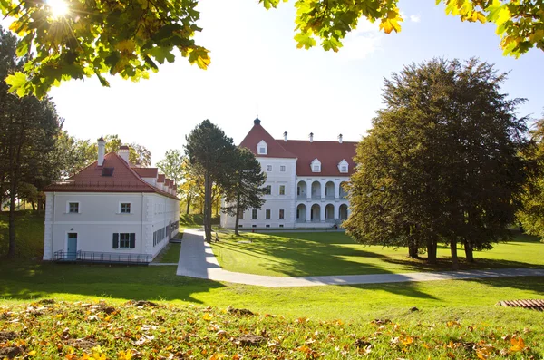 Litauiska historiska medeltida slottet Birzai i höst — Stockfoto