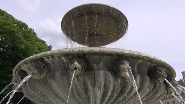 Fontana con spruzzi d'acqua a Parigi, Francia — Video Stock