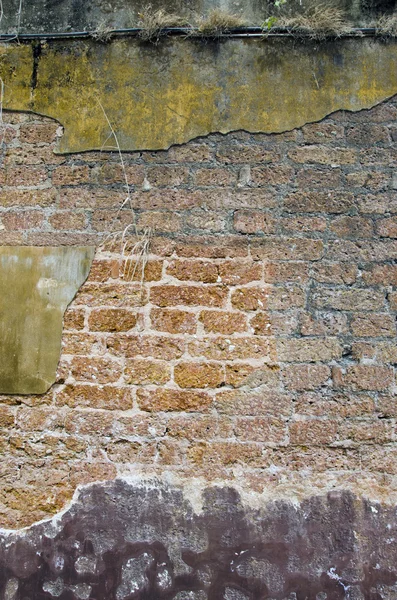 오래 된 깨지는 그런 지 벽돌 벽 배경 — 스톡 사진