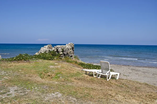 Сиденья на пляже острова Родос — стоковое фото