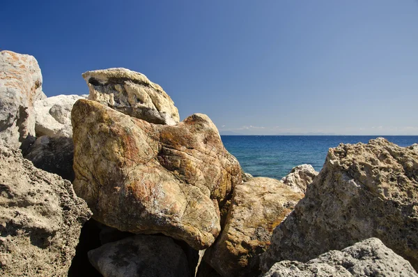 Stones for breaking waves in Greece — Stock Photo, Image