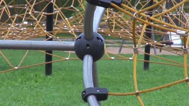 Children playground with modern equipment — Stock Video