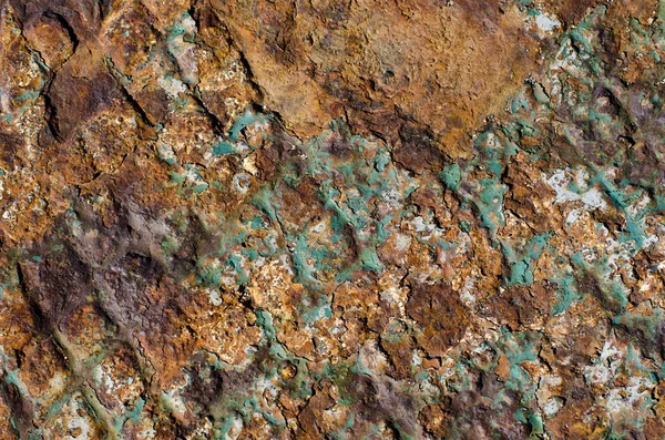 Old rusty metal background with peeling paint — Stock Photo, Image