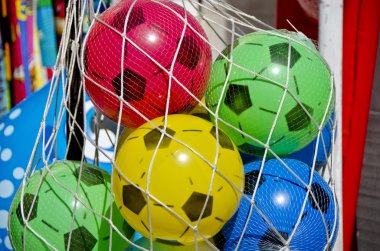 Plastik futbol oynayın balls net çanta içinde çocuklar için