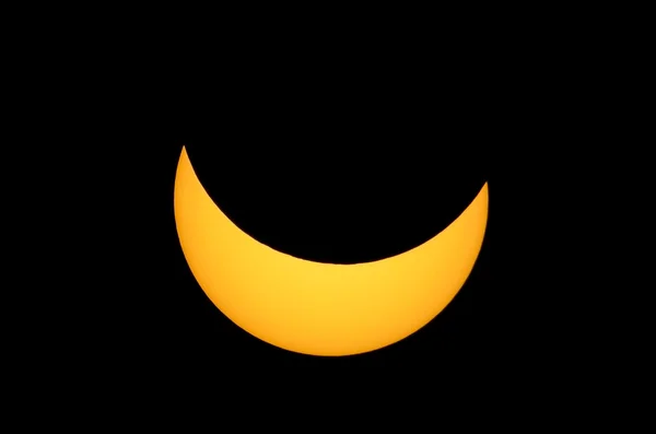 The maximum phase of the solar eclipse in Katowice, Poland — Stock Photo, Image