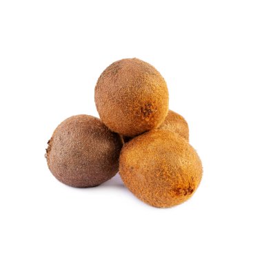 Beyaz arka planda izole edilmiş taze kivi meyvesi. Dilimlenmiş kivi