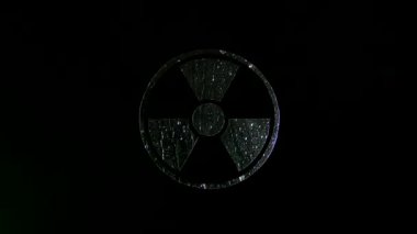 Asit damlaları için radyasyon tehlikesi işareti. Tehlikeli radyoaktif radyasyon uyarısı için asit damlalarıyla biyolojik tehlike işareti..