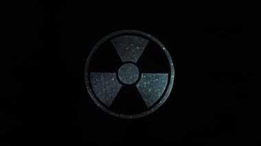 Asit yağmuru damlaları, şimşek ve duman içeren radyasyon tehlikesi işareti. Tehlikeli radyoaktif radyasyon uyarısı için yağmur damlaları, şimşek ve duman içeren biyolojik tehlike işareti.